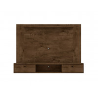 Manhattan Comfort 235BMC9 Liberty 70.86 Floating Wall Entertainment Center with Overhead Shelf in Rustic Brown
